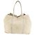 Borsa a spalla in nylon beige crema e pelle di vitello Prada - vista 4