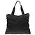 Bolsa Boston de nylon preto com logo Prada