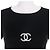 Timeless Top de punto de algodón COCO Mark de Chanel Negro - vista 4