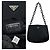 Tote Sac cabas en toile avec logo Triangle Prada Noir - vue 4