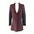 Leder-Schafwoll-Polyesterjacke Versus Versace Braun Schwarz Bordeaux