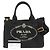 Tote Damen Schulter- und Tragetasche aus Canvas Prada Canapa S Größe 1BG439 Schwarz - Ansicht 2