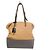 Fendi Selleria Leder Tragetasche Grau Hellbraun