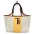 Borsa tote in tela e pelle da donna Tod's Beige Giallo