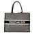 Book Tote Borsa Tote Dior Nera Media in Tela Houndstooth Ricamata Nero