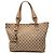 Gucci Braune GG Canvas Icon Bit Tote Beige