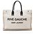 Saint Laurent Rive Gauche Große Tasche aus Canvas und Kalbsleder Braun Beige