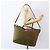 Borsa Tote PRADA in nylon pelle khaki oro Auth ti3738 D'oro Cachi - vista 28