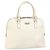Borsa a mano in pelle bianca e argento Salvatore Ferragamo Auth bs33235 Bianco