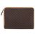Céline Clutch in tela Macadam CELINE in pelle PVC marrone oro Auth ti3695 D'oro - vista 3