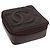 Pochette in pelle della linea Cambon CHANEL marrone scuro con CC argento Auth 171191