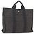 Hermès HERMES Borsa a Mano Her Line Tote MM in Tela Grigia Argento Auth 171993 Marrone