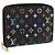 LOUIS VUITTON Monogram Multicolor Zippy Coin Purse Black M93740 LV Auth 169925