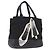 Borsa Tote Vala in Nylon Nero Argento Auth BA10741 di Salvatore Ferragamo