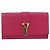Borsa Clutch Y Line in pelle rosa e oro SAINT LAURENT 311213 Auth 170902 D'oro - vista 2