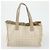 Borsa Tote MCM Chanel Hermes in Tela 3 Pezzi Beige Nero Blu Navy Auth BA10583 - vista 10