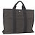 Hermès HERMES Borsa a Mano Her Line Tote MM in Tela Grigia Argento Auth 172062 Marrone