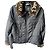 Schwarze gesteppte Jacke von Christian Dior mit Fell-Details