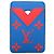Estuche de Tarjetas de Visita Magnético Louis Vuitton Azul Naranja