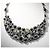 Collana Statement Bib Gripoix con CC in Cristalli Neri Rara Chanel 08A Nero Argento Metallico Silver hardware - vista 3