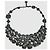 Collana Statement Bib Gripoix con CC in Cristalli Neri Rara Chanel 08A Nero Argento Metallico Silver hardware - vista 8