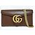 Portafoglio Gucci GG Marmont in pelle di vitello marrone e oro Gold hardware