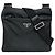 Borsa messenger Prada in nylon e pelle Saffiano nera Nero