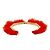 Fendi Pelzmuster Armreif-Set Rot - Ansicht 4