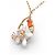 NEUF COLLIER PHILIPPE FERRANDIS EROLI FLEURS PIERRES EN METAL DORE NECKLACE Multicolore - vue 3