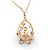 NEUF COLLIER PHILIPPE FERRANDIS EROLI FLEURS PIERRES EN METAL DORE NECKLACE Multicolore - vue 4