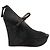 Miu Miu Décolleté Wedge Peep-Toe Mary Jane in Camoscio Grigio