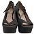 Miu Miu Décolleté Wedge Peep-Toe Mary Jane in Camoscio Grigio - vista 2