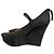 Miu Miu Décolleté Wedge Peep-Toe Mary Jane in Camoscio Grigio - vista 4