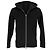 Balmain Kapuzenpullover mit Reißverschluss aus schwarzer Baumwolle