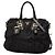 Borsa Tote/Spalla con Logo Arricciato Prada Nero