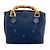 Borsa a Spalla Mini Bamboo di Gucci Blu navy - vista 3