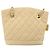 Borsa a spalla matelassé in pelle CHANEL con catena beige oro CC Auth 169546 D'oro - vista 3