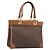 Céline Bolso de mano de lona Macadam CELINE en cuero PVC marrón dorado Auth 171069 Castaño