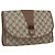 GUCCI GG Supreme Web Sherry Line Clutch Bag PVC Beige Oro 89 01 030 Auth ti3683