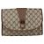 GUCCI GG Supreme Web Sherry Line Clutch Bag PVC Beige Oro 89 01 030 Auth ti3683 - vista 2