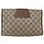 GUCCI GG Supreme Web Sherry Line Clutch Bag PVC Beige Oro 89 01 030 Auth ti3683 - vista 3