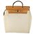Hermès HERMES Herbag Ad PM Rucksack Canvas Leder 2in1 Beige Silber Auth 168174 - Ansicht 2
