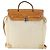 Hermès HERMES Herbag Ad PM Rucksack Canvas Leder 2in1 Beige Silber Auth 168174 - Ansicht 3