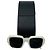Gafas de sol Prada de acetato cuadrado pulido blanco / gris - vista 3