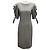 Midi-Kleid mit Puffärmeln in Schwarz / Weiß / Rosa von Alberta Ferretti Mehrfarben