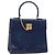 Céline Borsa a mano CELINE in pelle blu navy oro Auth 171637 D'oro