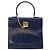 Céline Borsa a mano CELINE in pelle blu navy oro Auth 171637 D'oro - vista 2