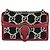 Borsa a spalla media Dionysus in tweed GG monogram nero, bianco e rosso di Gucci