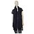 Sciarpa lunga plissettata trasparente blu navy e nera di Issey Miyake con frange