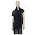 Sciarpa lunga plissettata trasparente blu navy e nera di Issey Miyake con frange - vista 11